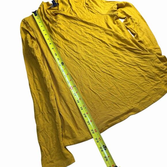 Banana Republic Petite Threadsoft Wrap Top L/S Chase Yellow 664099 Career M NWT - Picture 5 of 10